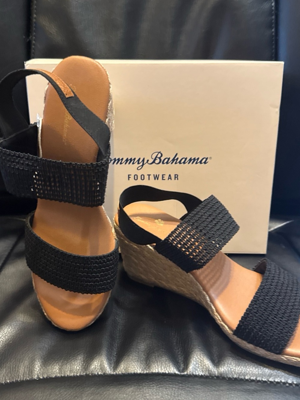 Brand new size 8.5 Tommy Bahama Women's Black Woven Espadrille Wedge Sandals